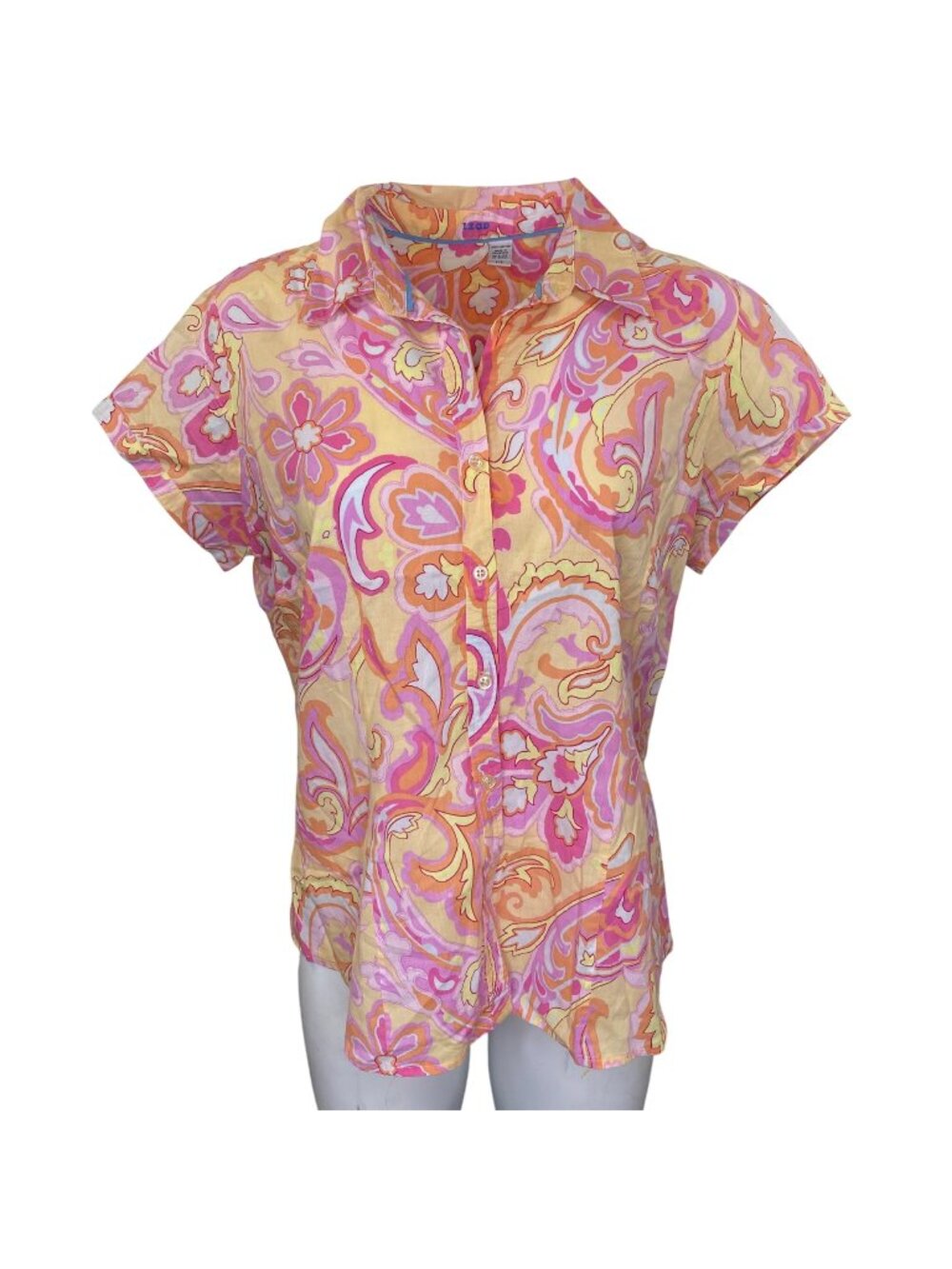 Lilly Pulitzer Paisley Button-Down Shirt Size S